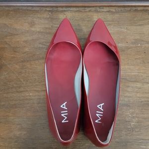 Red Patent Pointed Toe Flats by Mia Size 10